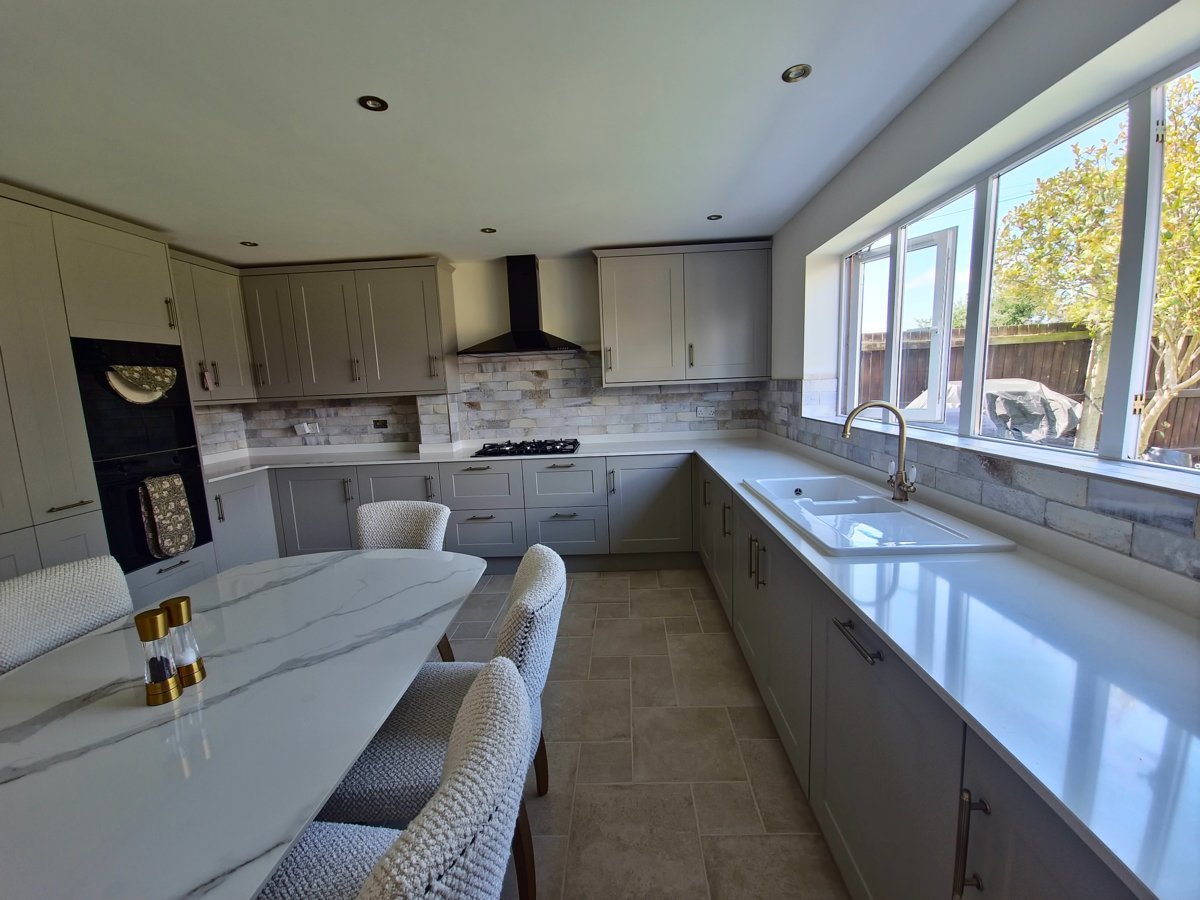 Luxury floor tiling installed in Leamington Spa home